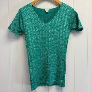 Vintage Jaclyn Smith Popcorn Stretchy Old Money Top Size M Timeless Shimmery‎
